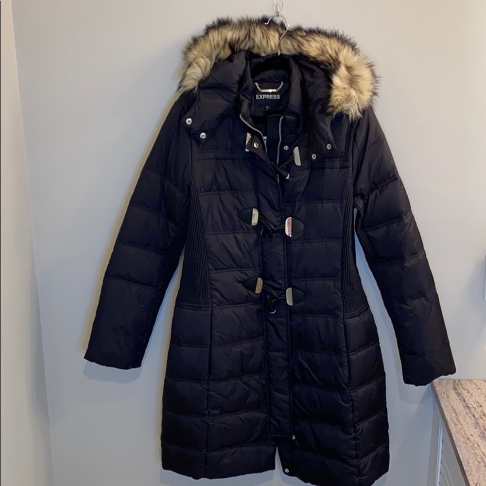 Express Winter Jacket w/removable hood Black Sz L